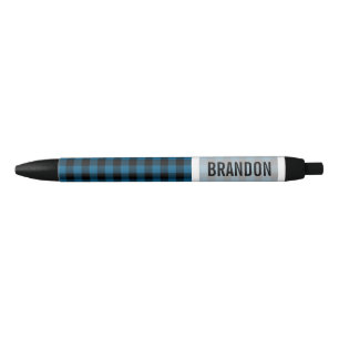 Stylo Noir Motif de bison noir personnalisé