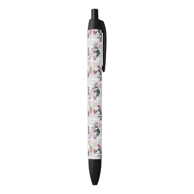 Stylo Noir Motif de cactus d'aquarelle (Bas (Vertical))