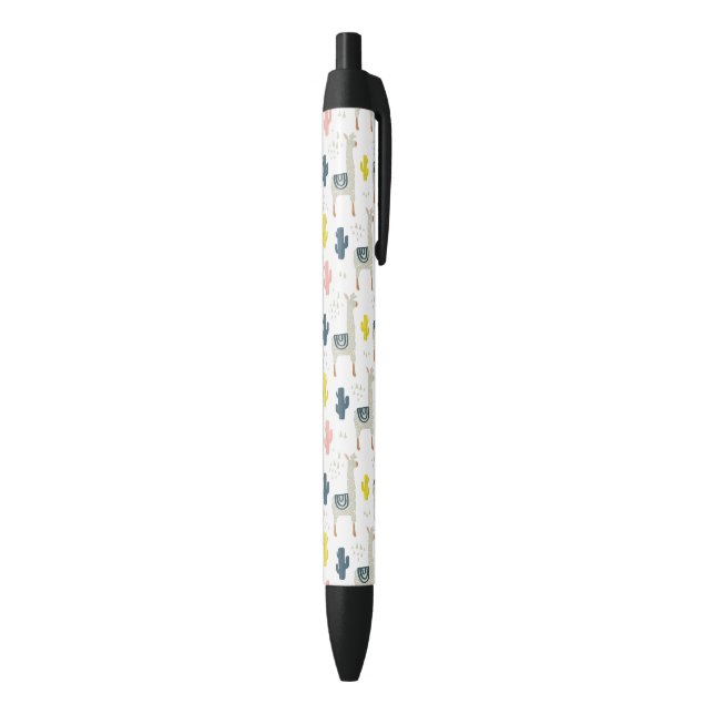 Stylo Noir Motif de cactus et de lamas (Bas (Vertical))