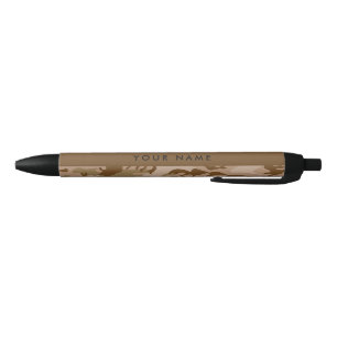 Stylo Noir Motif de camouflage du désert, Votre nom, Personna