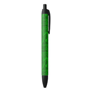 Stylo Noir Motif de carte électronique de vert