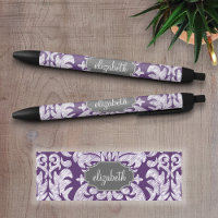 Motif de Damas Vintage violet et gris