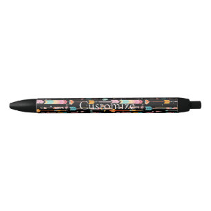 Stylo Noir Motif de flèche multicolore Thunder_Cove