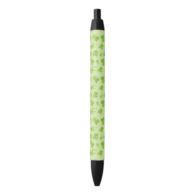 Stylo Noir Motif de grenouille, Grenouilles mignonnes, Grenou (devant Vertical)