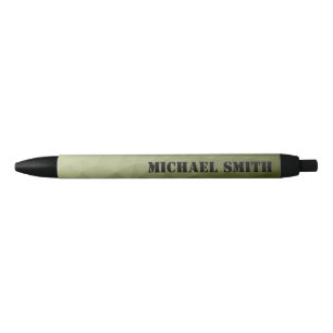 Stylo Noir Motif de maillage géométrique vert clair de l'armé