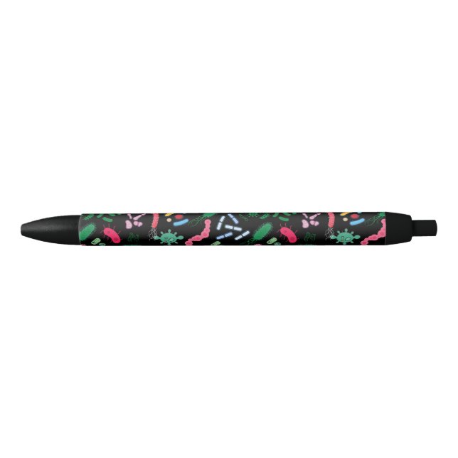 Stylo Noir Motif de microbiologiste (Devant)