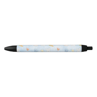 Stylo Noir Motif de Pâques Bleu