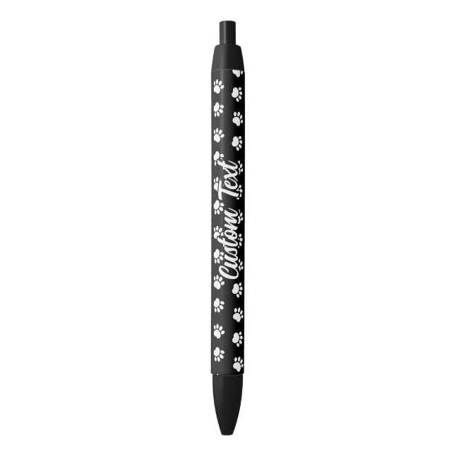 Stylo Noir Motif de pattes pour animaux de compagnie (devant Vertical)