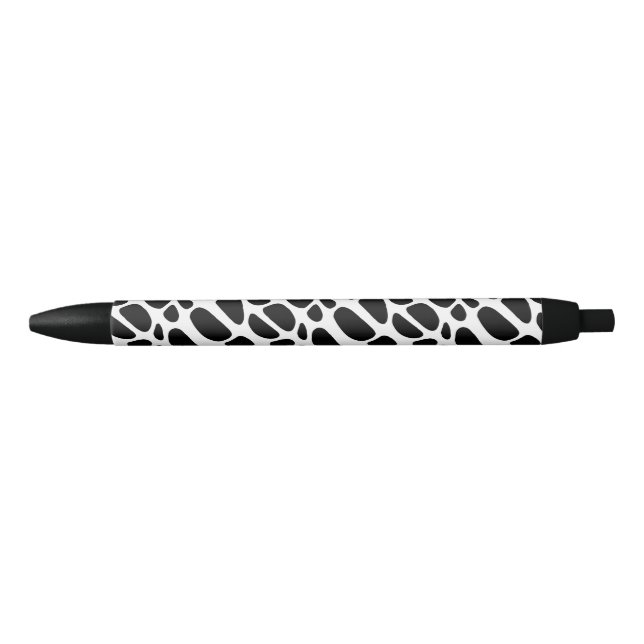 Stylo Noir Motif de peau biologique noire et blanche (Devant)