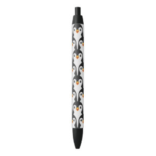 Stylo Noir Motif de pingouin noir et blanc moderne