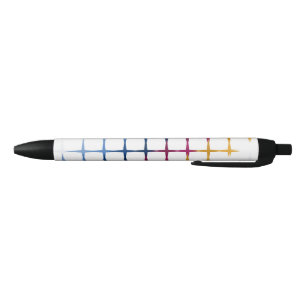 Stylo Noir Motif de point de croix coloré sans couture