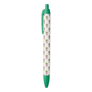 Stylo Noir Motif de point succulent de polka d'aquarelle