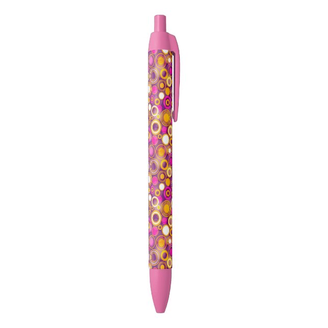 Stylo Noir Motif de point violet de polka (Bas (Vertical))