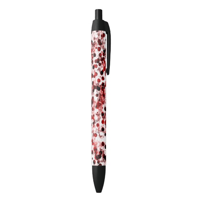 Stylo Noir Motif de points rouges (Bas (Vertical))