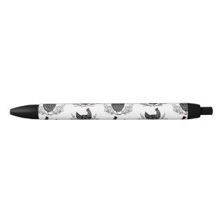 Stylo Noir Motif de poulet sans soudure