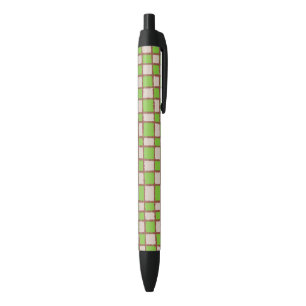 Stylo Noir Motif de tableau de bord Brown À damiers vert clas