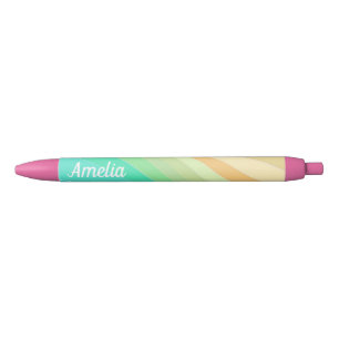 Stylo Noir Motif de vagues pastel modernes colorées personnal