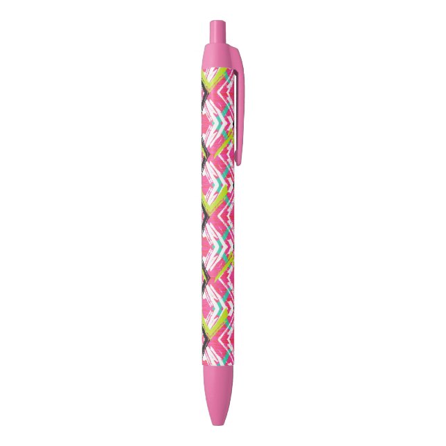 Stylo Noir Motif de zigzag rose tiré par la main (Bas (Vertical))