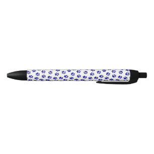 Stylo Noir Motif Des Paws, Paws Chiens, Paws Bleus Marine