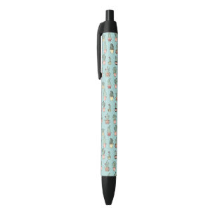 Stylo Noir Motif dessiné mignon coloré de style de cactus 