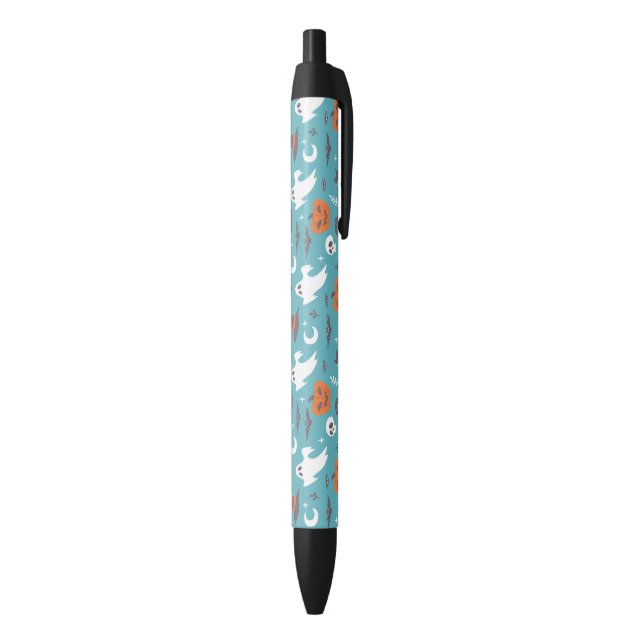 Stylo Noir Motif d'Halloween Turquoise amusant (Bas (Vertical))