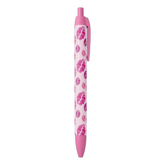 Stylo Noir Motif d'impression de forme de baiser de rouge à (Bas (Vertical))
