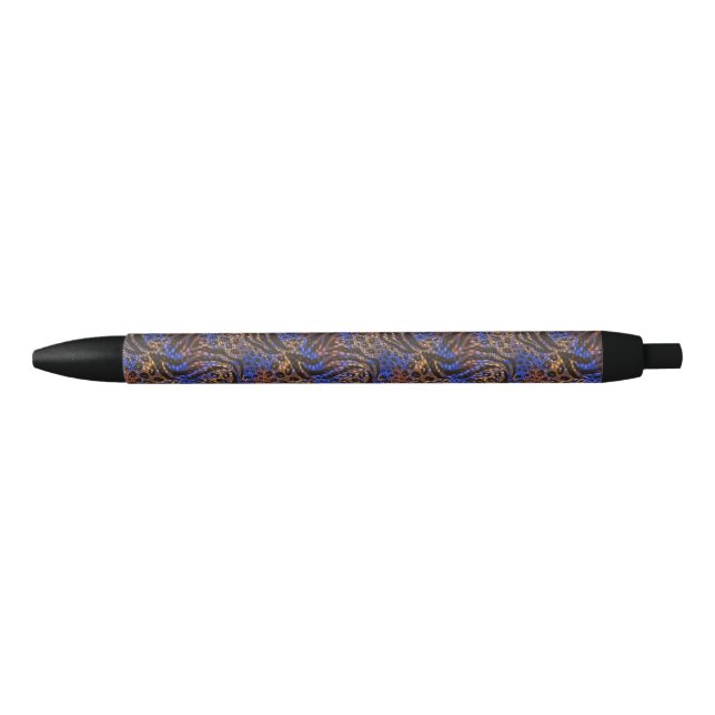 Stylo Noir Motif d'impression Leopard et Zebra (Devant)