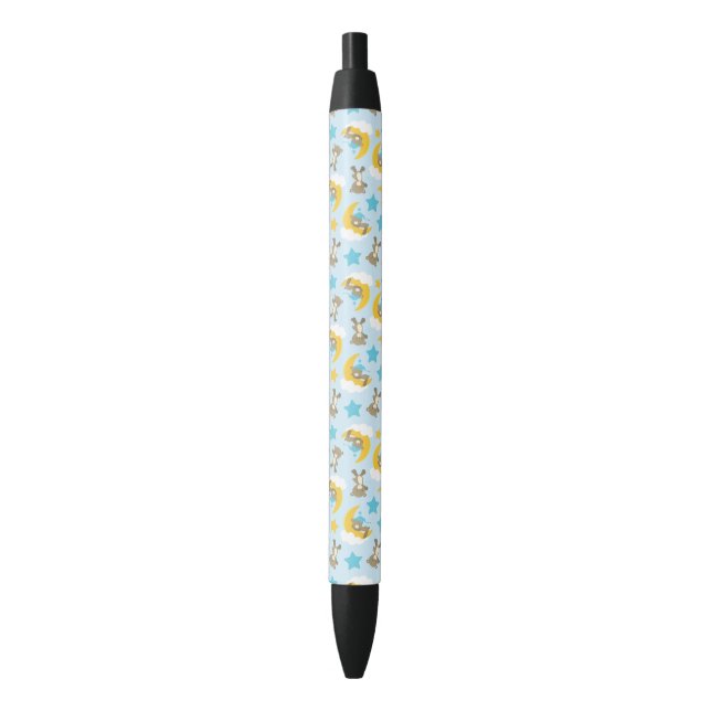 Stylo Noir Motif D'Ours, Mignonnes Ours, Nounours, Étoiles (devant Vertical)