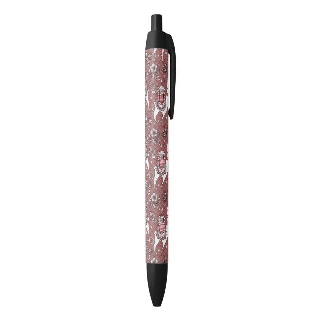 Stylo Noir Motif drôle de lamas (Bas (Vertical))
