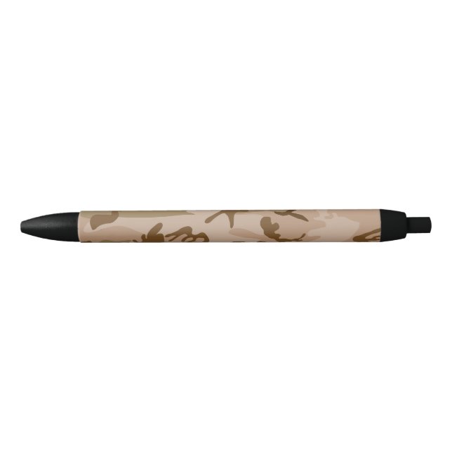 Stylo Noir Motif du Camouflage du désert, Motif militaire, Ar (Devant)