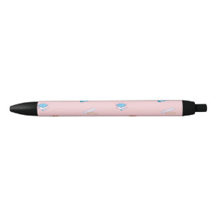 Stylo Noir Motif du poste d'enseignant en rose