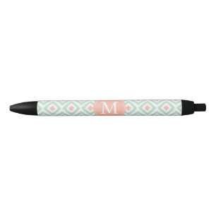 Stylo Noir Motif en bon état et de corail décoré d'un