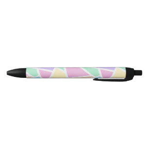 Stylo Noir Motif en mosaïque arc-en-ciel Pastel