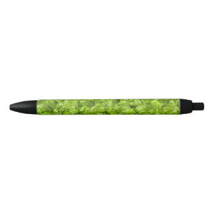 Stylo Noir Motif Feuille Basil