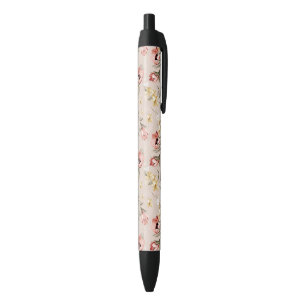 Stylo Noir Motif floral 3 d'élégance abstraite
