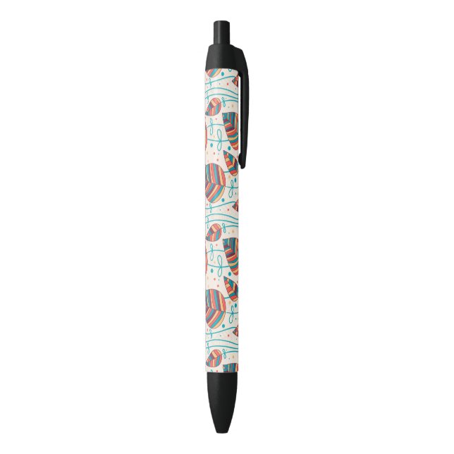 Stylo Noir Motif floral 5 (Bas (Vertical))