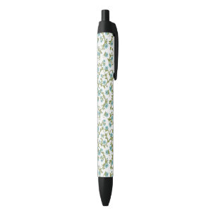 Stylo Noir Motif floral 6
