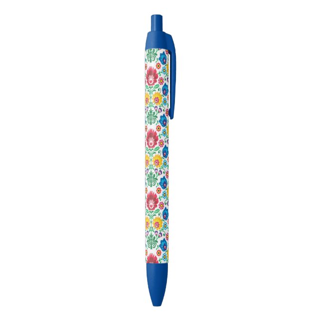Stylo Noir Motif floral d'art populaire de coeur (Bas (Vertical))
