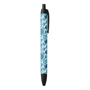 Stylo Noir Motif floral de ketmie de surf