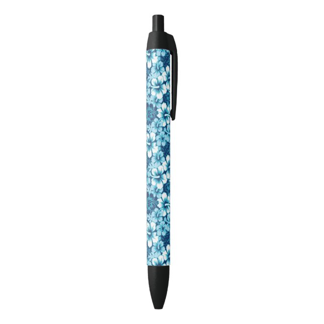 Stylo Noir Motif floral de ketmie de surf (Bas (Vertical))