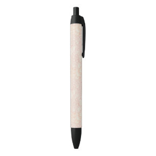Stylo Noir Motif floral de pivoine rose