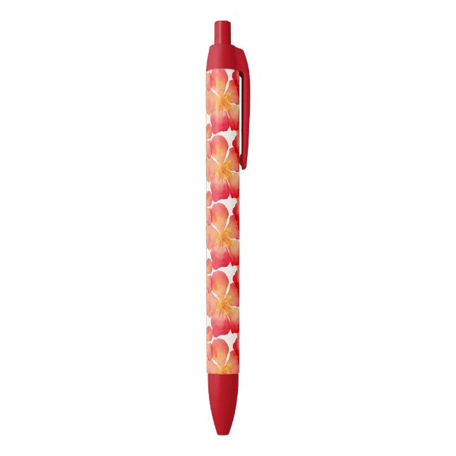 Stylo Noir Motif floral d'oléandre orange (Bas (Vertical))