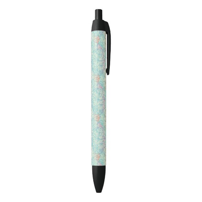 Stylo Noir Motif Floral Doodle Multicolor (Bas (Vertical))