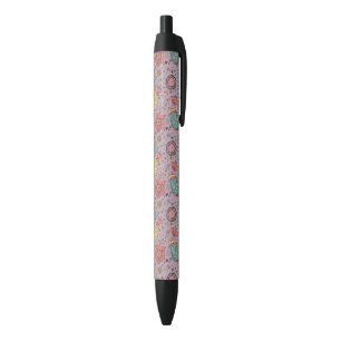 Stylo Noir Motif floral élégant avec des fleurs