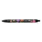 Motif floral noir tendance avec Monogramme personn