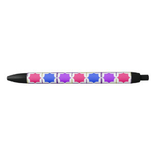 Stylo Noir Motif géométrique abstrait vif en couleurs vives