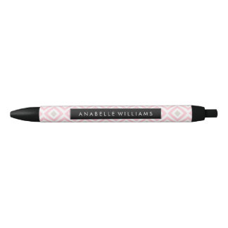 Stylo Noir Motif géométrique moderne rose et beige