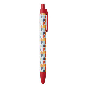 Stylo Noir Motif géométrique vintage