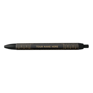 Stylo Noir Motif Gold et Black Art Déco personnalisé