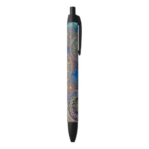 Stylo Noir Motif grunge d'art